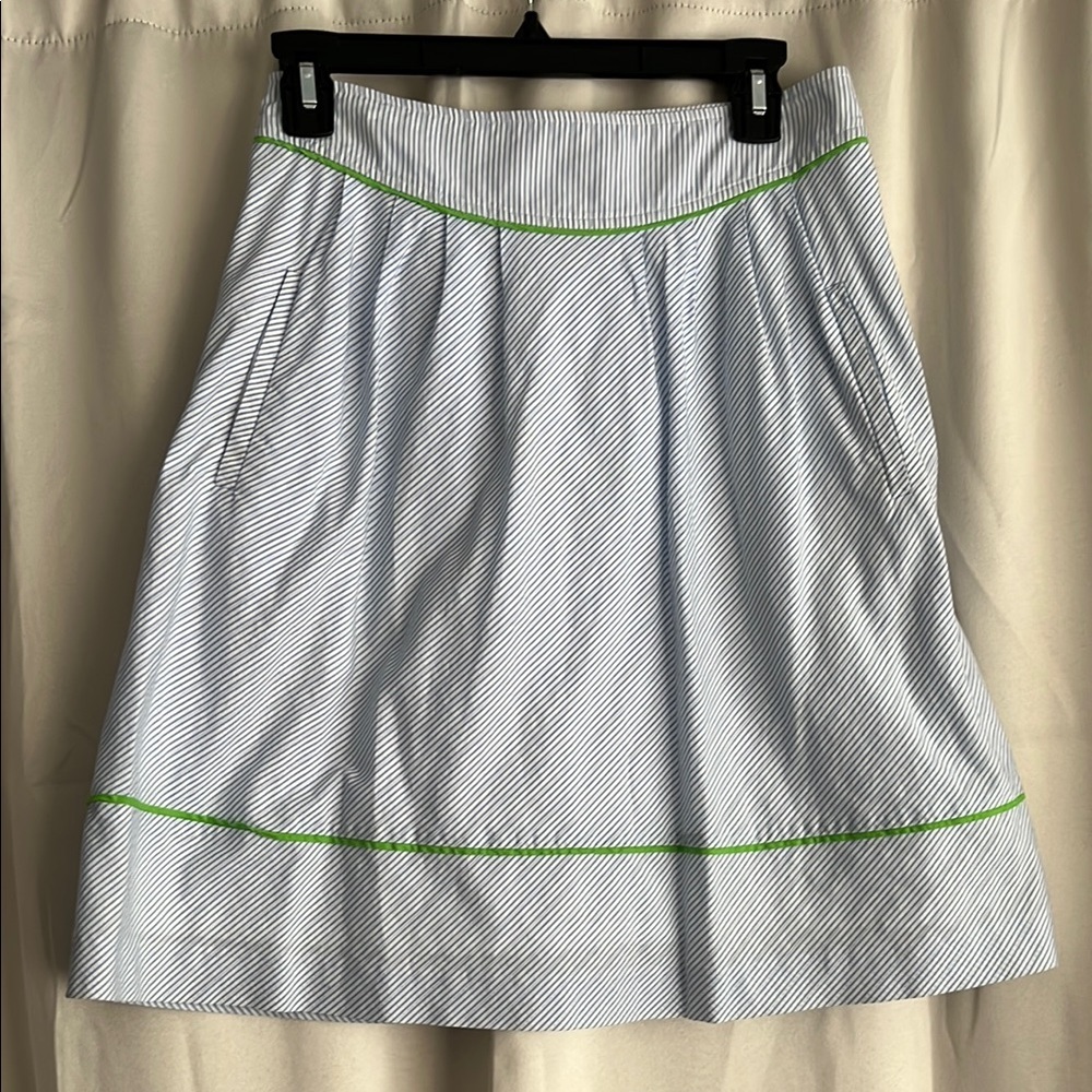 Lilly Pulitzer Fayette Skirt Striped Delta Blue Peek A Boo Stripe Size 4 Vintage